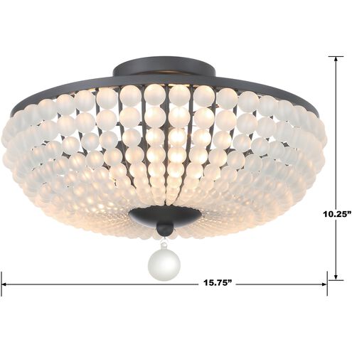 Bella 3 Light 15.75 inch Matte Black Semi Flush Ceiling Light