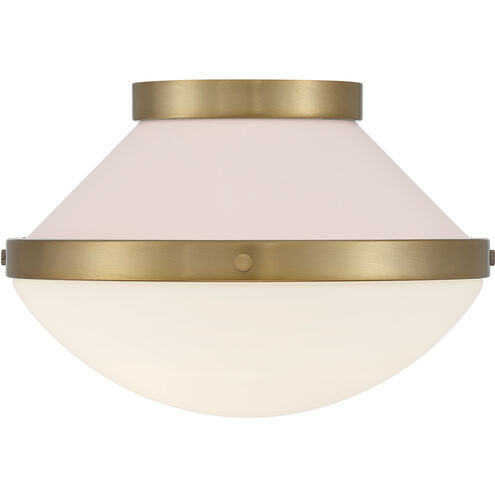 Xander 1 Light 12.25 inch Vibrant Gold and Blush Flush Mount Ceiling Light