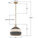 Zanzibar 3 Light 14 inch Soft Gold Pendant Ceiling Light