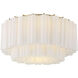 Addis 7 Light 22.25 inch Aged Brass Flush Mount Ceiling Light in Tronchi Glass White