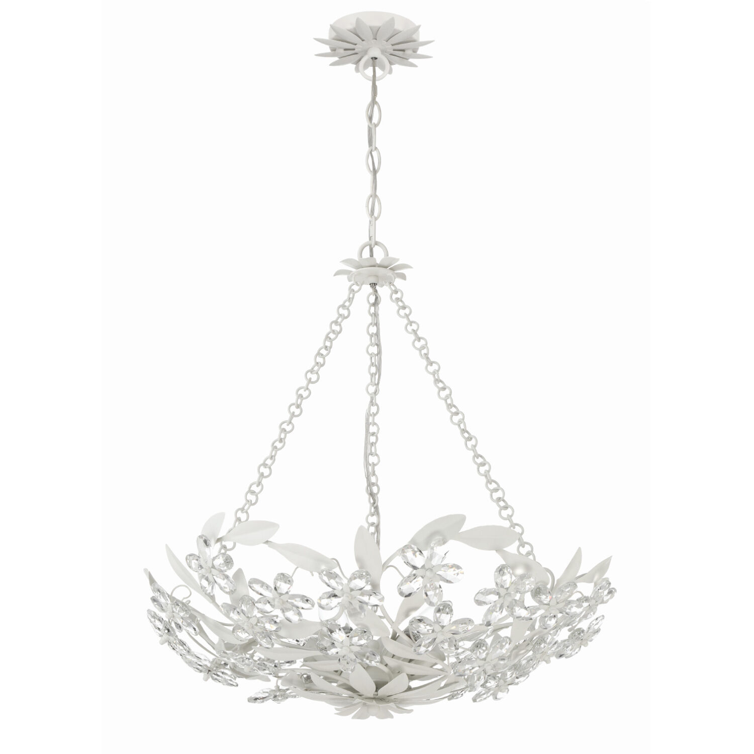 Marselle 6 Light 24 inch Matte White Chandelier Ceiling Light