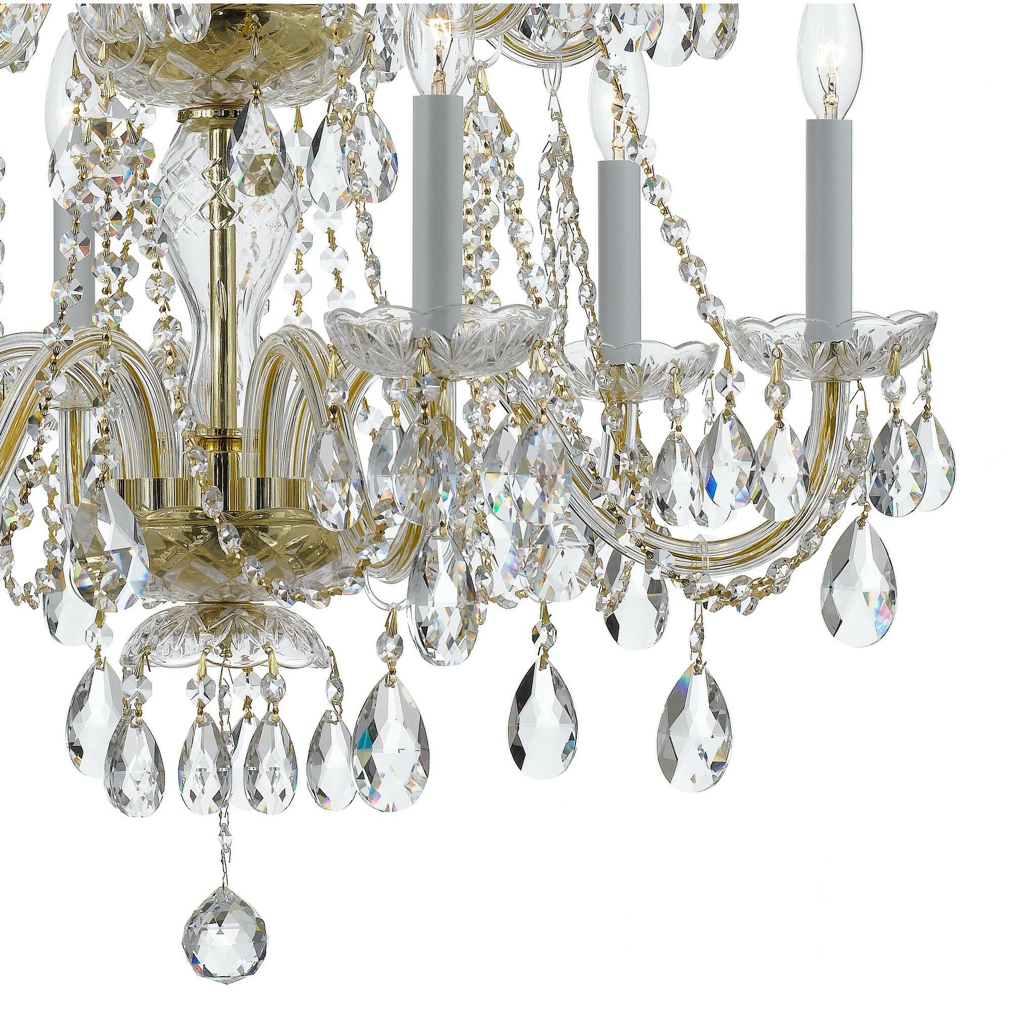 Traditional Crystal 12 Light 26.5 inch Polished Brass Chandelier Ceiling Light in Clear Swarovski Strass