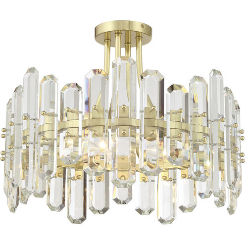 Bolton 4 Light 20.75 inch Aged Brass Semi Flush Ceiling Light