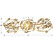 Marselle 3 Light 26 inch Antique Gold Bathroom Vanity Light Wall Light