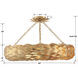 Broche 6 Light 24 inch Antique Gold Semi Flush Ceiling Light