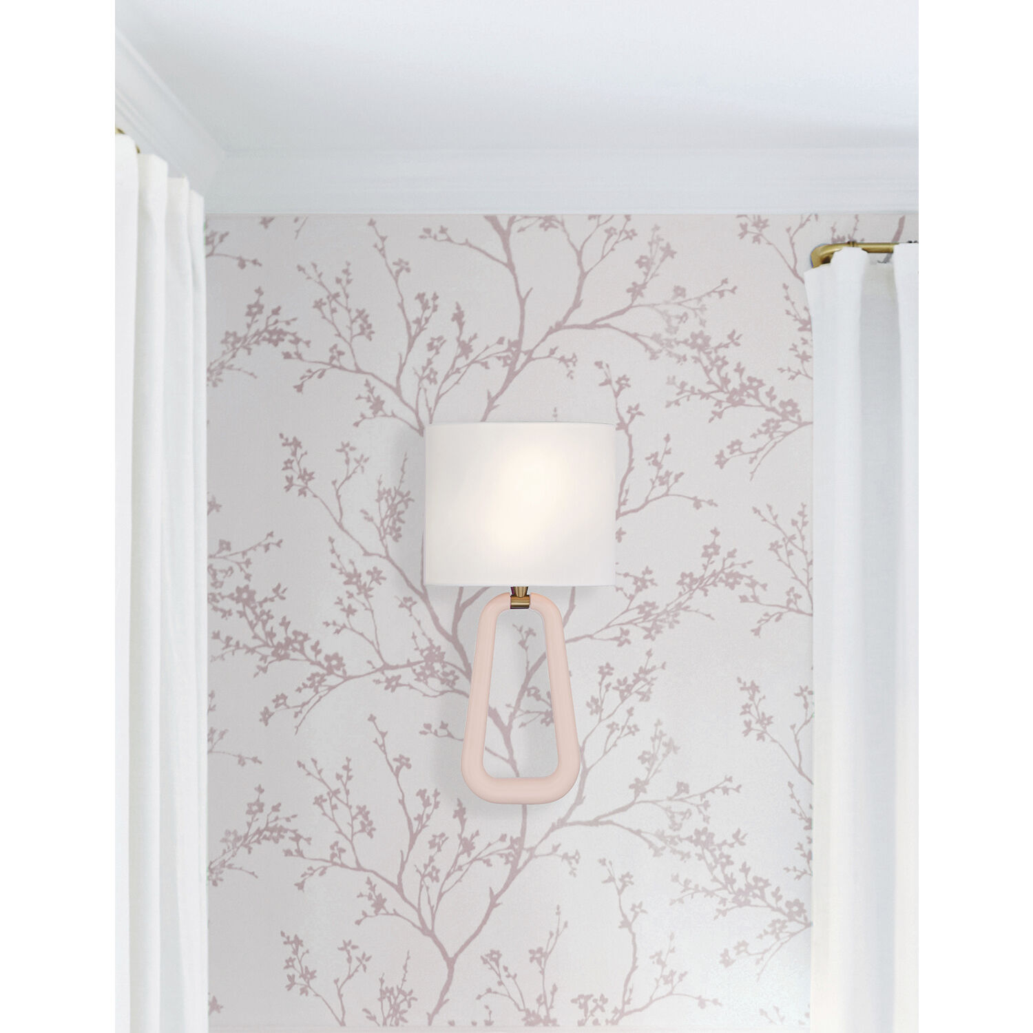 Jori Bath Wall Light in Aged Brass and Blush