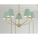 Xavier 5 Light 28 inch Vibrant Gold and Green Chandelier Ceiling Light