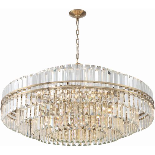 Hayes 32 Light 40.5 inch Aged Brass Chandelier Ceiling Light