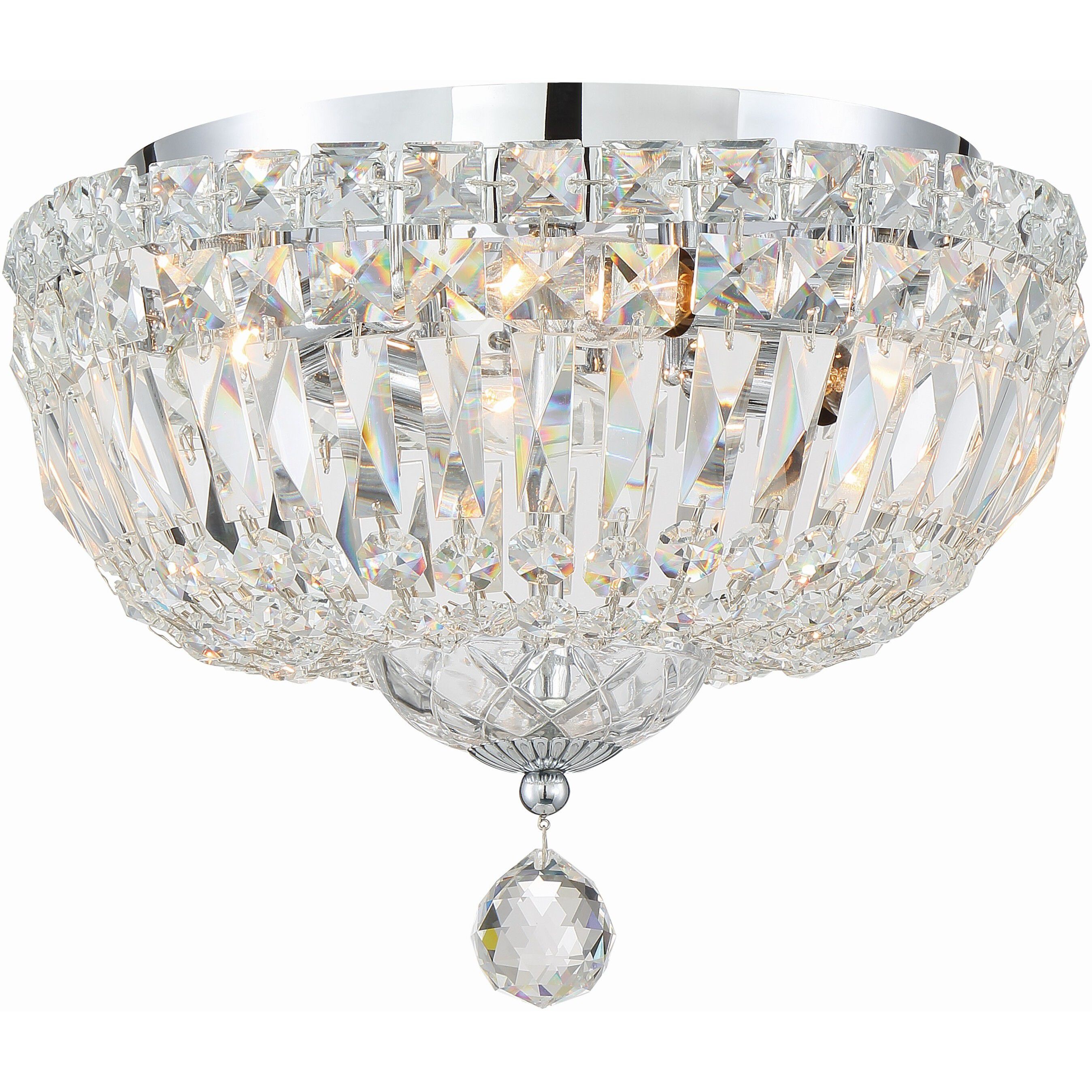 Roslyn 3 Light 10 inch Polished Chrome Flush Ceiling Light