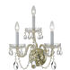 Traditional Crystal Sconce Wall Light in Clear Hand Cut, Polished Brass