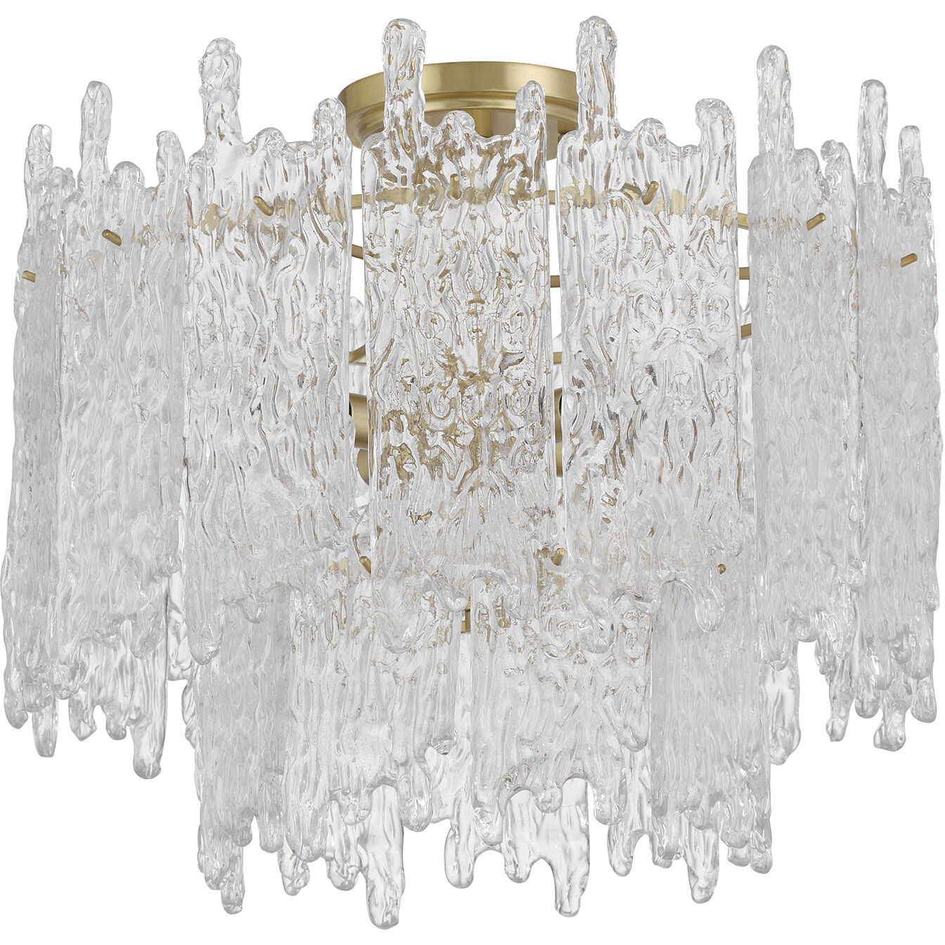 Ackerly 3 Light 16 inch Aged Brass Semi Flush Ceiling Light