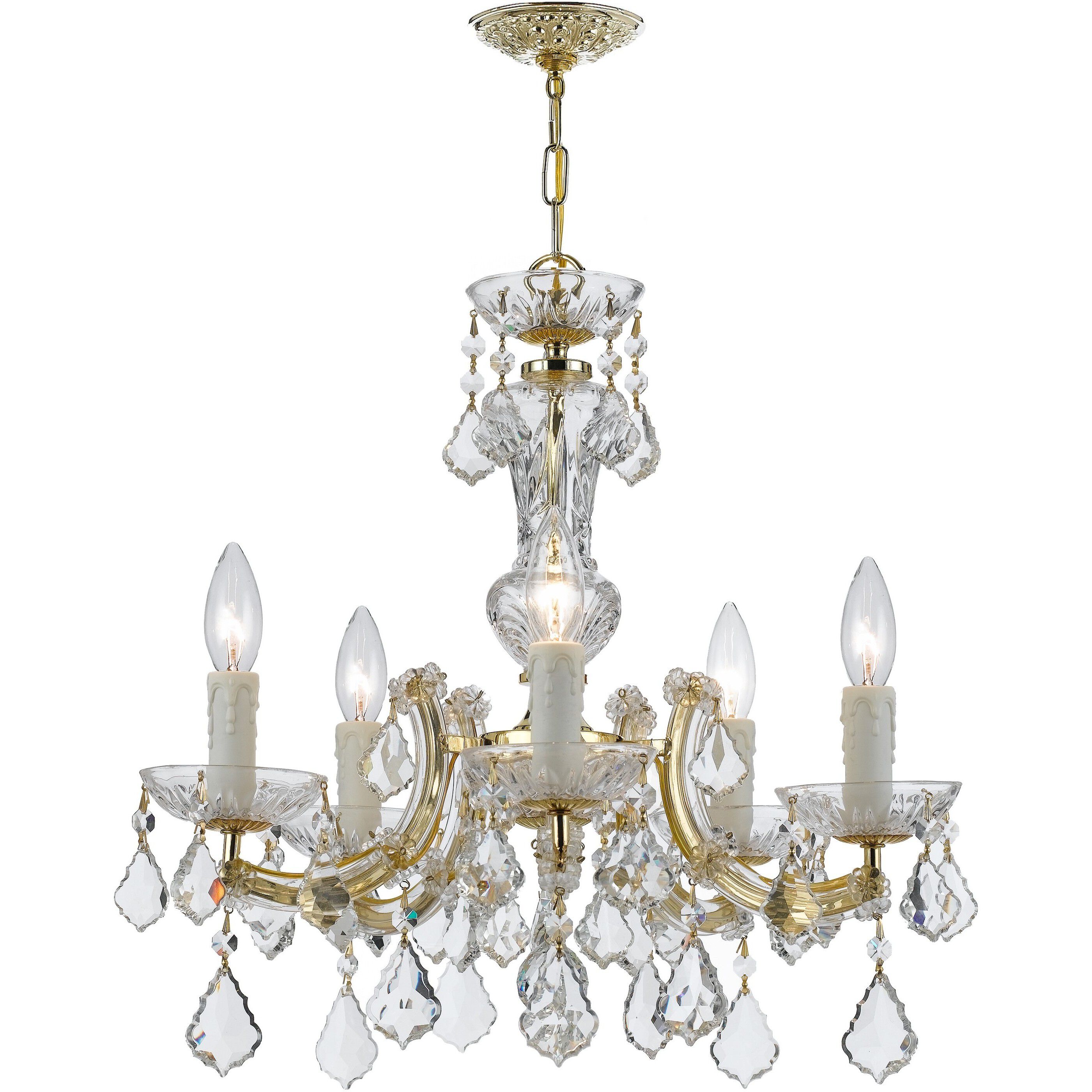 Maria Theresa 5 Light 20 inch Gold Chandelier Ceiling Light in Clear Hand Cut