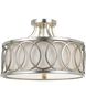 Graham 3 Light 15 inch Antique Silver Semi Flush Ceiling Light