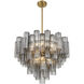 Addis 12 Light 26.75 inch Aged Brass Chandelier Ceiling Light in Tronchi Glass Smoke
