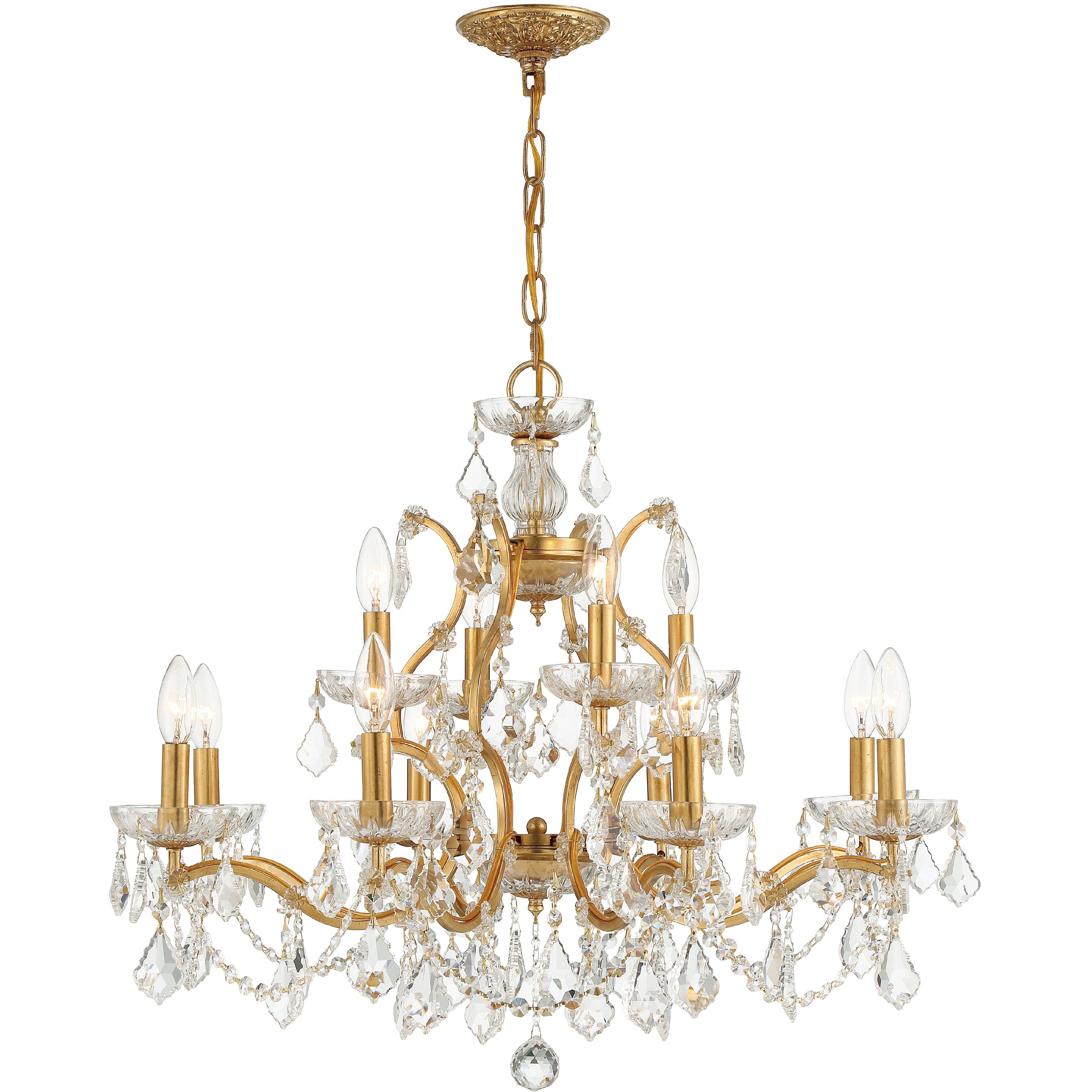 Filmore 12 Light 29 inch Antique Gold Chandelier Ceiling Light in Clear Hand Cut