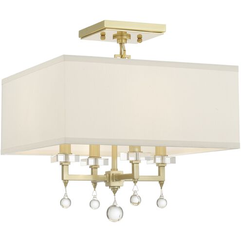 Paxton 4 Light 16 inch Aged Brass Semi Flush Ceiling Light