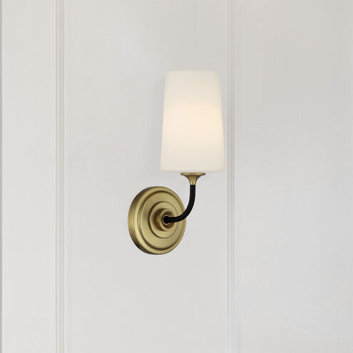 Niles 1 Light 6.25 inch Black Forged and Modern Gold Bath Wall Sconce Wall Light