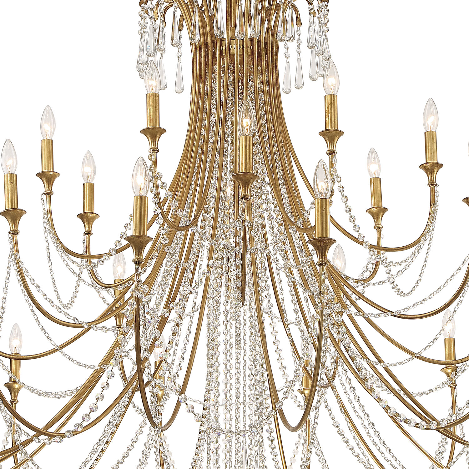 Arcadia 28 Light 61 inch Antique Gold Chandelier Ceiling Light