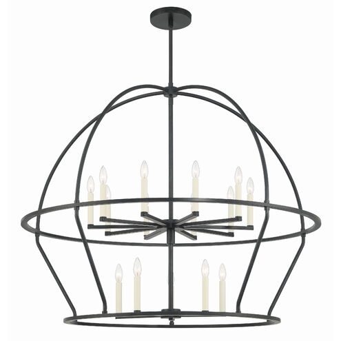 Abbott 15 Light 48 inch Black Chandelier Ceiling Light