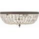 Waltham 3 Light 16 inch English Bronze Flush Ceiling Light in Clear Spectra