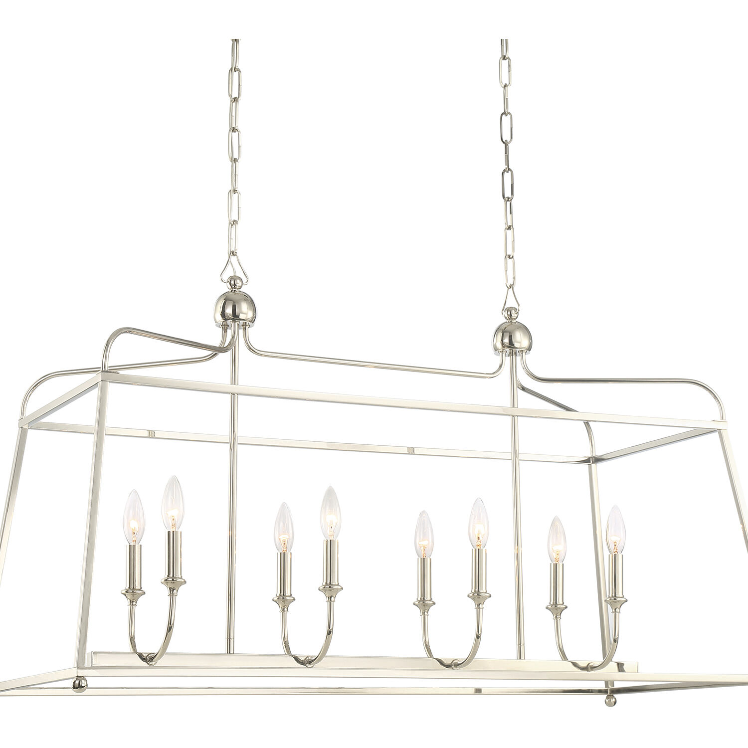 Sylvan 8 Light 42 inch Polished Nickel Linear Chandelier Ceiling Light