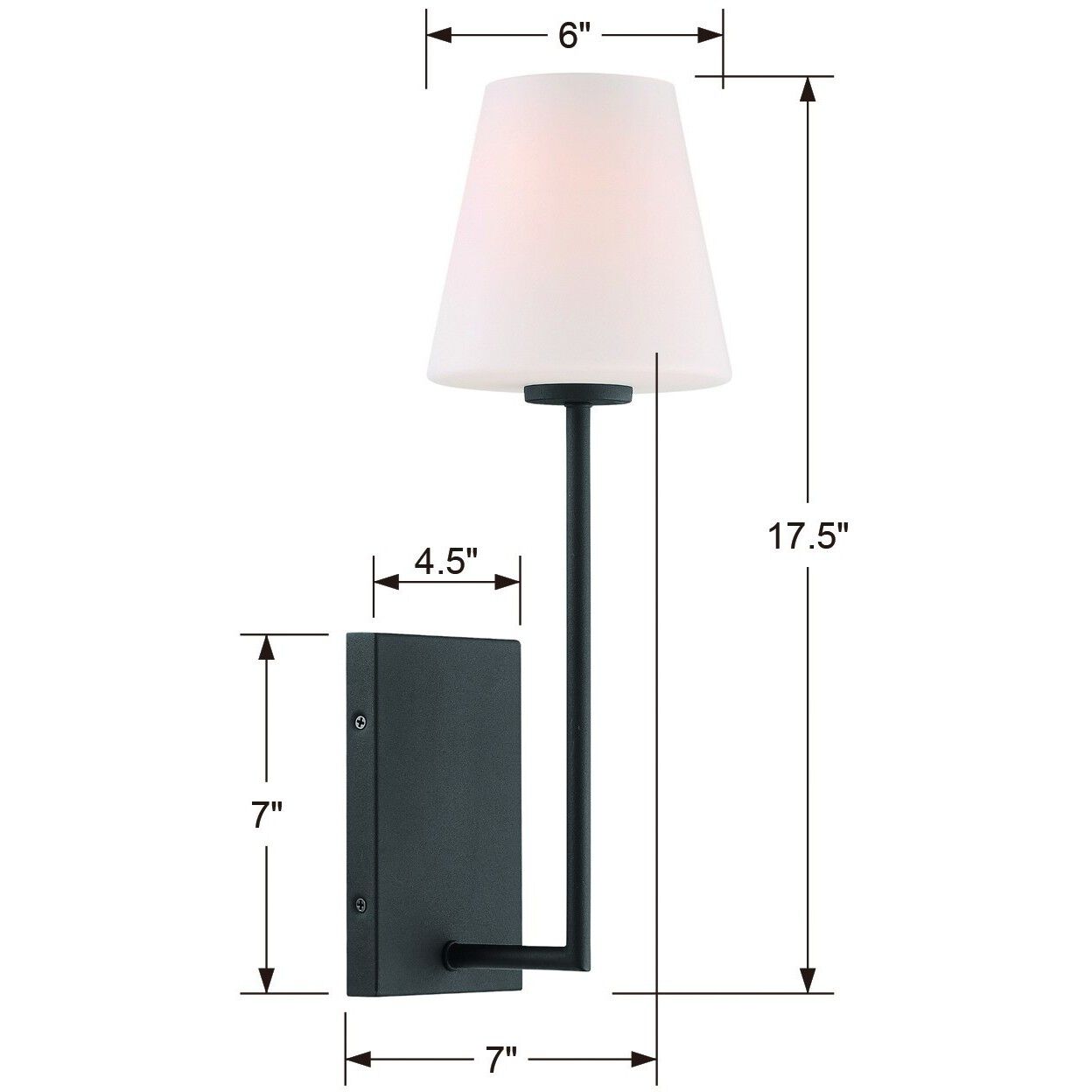 Lena 1 Light 6 inch Black Forged Sconce Wall Light