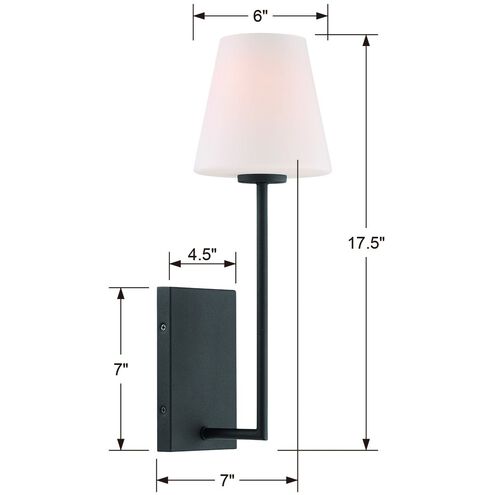 Lena 1 Light 6 inch Black Forged Sconce Wall Light