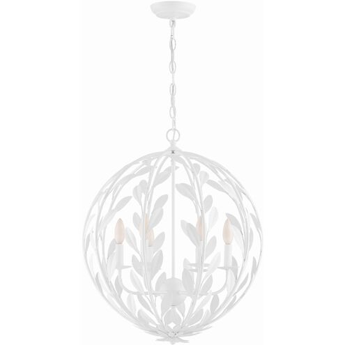 Broche 6 Light 21 inch Matte White Chandelier Ceiling Light