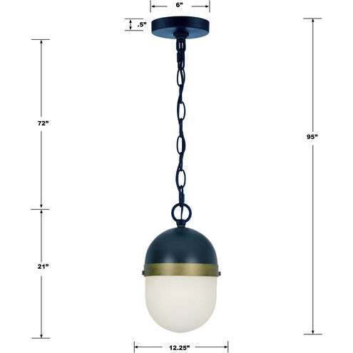 Capsule 3 Light 12.25 inch Matte Black/Textured Gold Outdoor Pendant, Brian Patrick Flynn