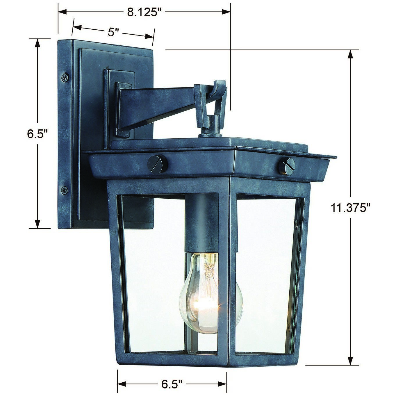 Belmont 1 Light 6.5 inch Graphite Sconce Wall Light