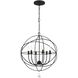 Solaris 6 Light 28.5 inch Black Chandelier Ceiling Light