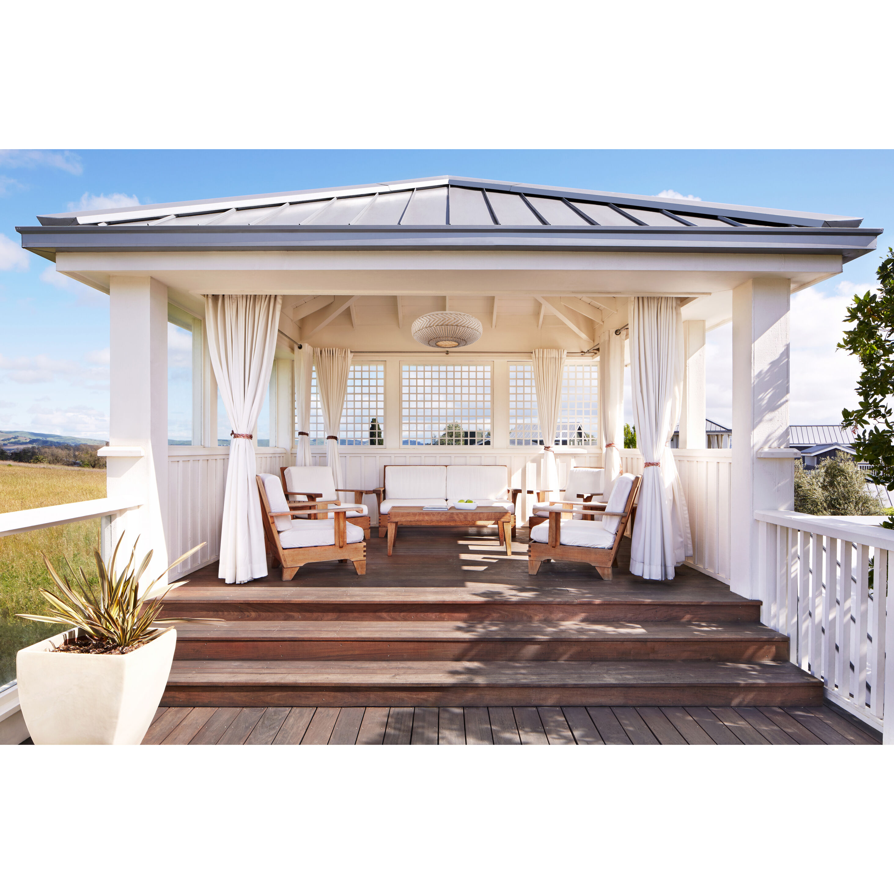 Zanzibar 4 Light 22 inch Soft Gold Semi Flush Ceiling Light