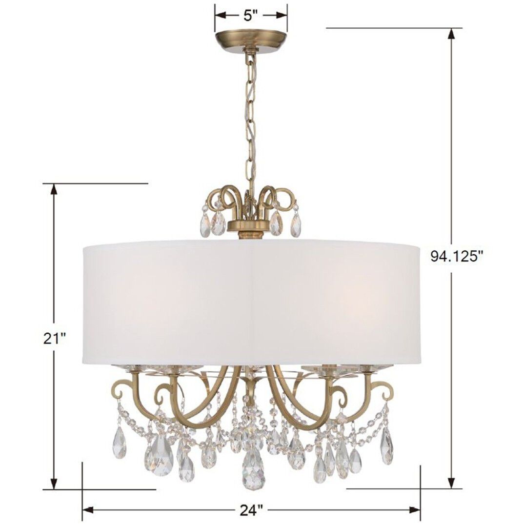 Othello 5 Light 24 inch Vibrant Gold Chandelier Ceiling Light in Clear Hand Cut