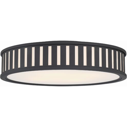Kendal 4 Light 22.5 inch Black Forged Flush Ceiling Light