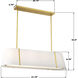 Fulton 4 Light 41.75 inch Antique Gold Linear Chandelier Ceiling Light