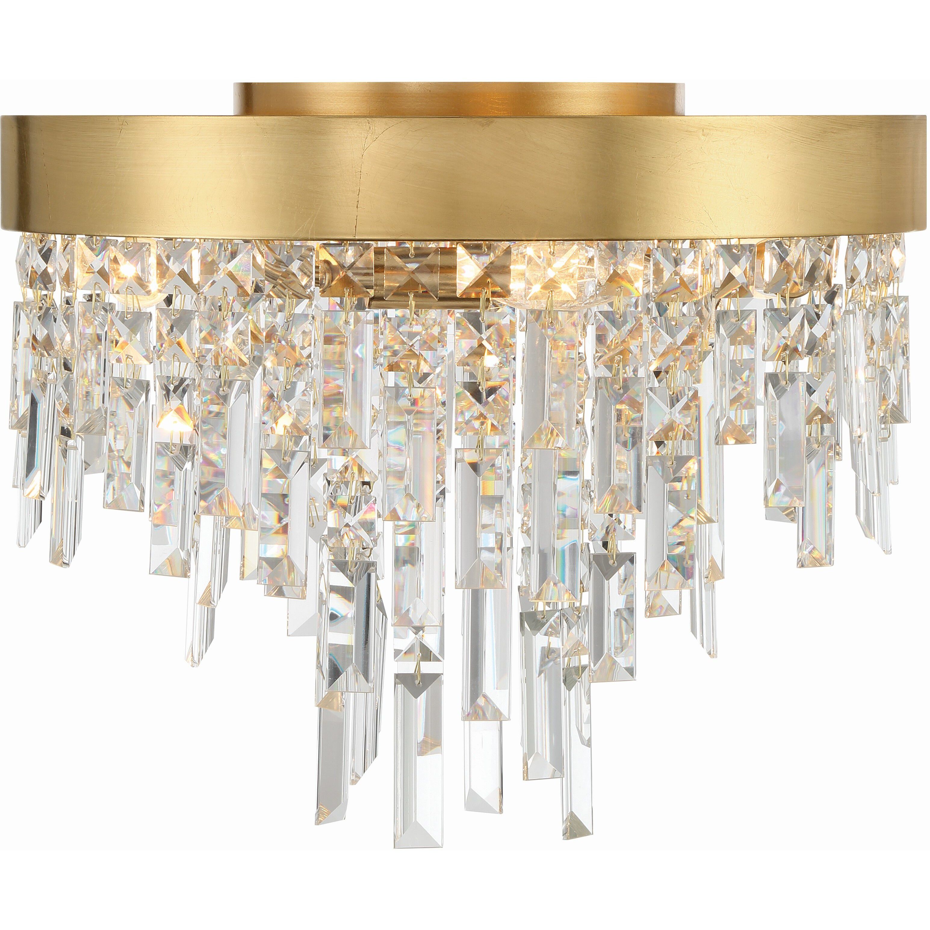 Winfield 4 Light 16 inch Antique Gold Flush Ceiling Light