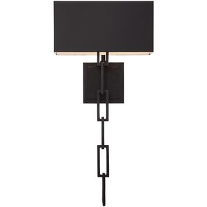 Alston 2 Light 12 inch Matte Black and White Wall Sconce Wall Light
