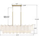 Addis 14 Light 51.75 inch Aged Brass Linear Chandelier Ceiling Light in Tronchi Glass White