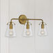 Voss 3 Light 25 inch Luxe Gold Bath Vanity Wall Light