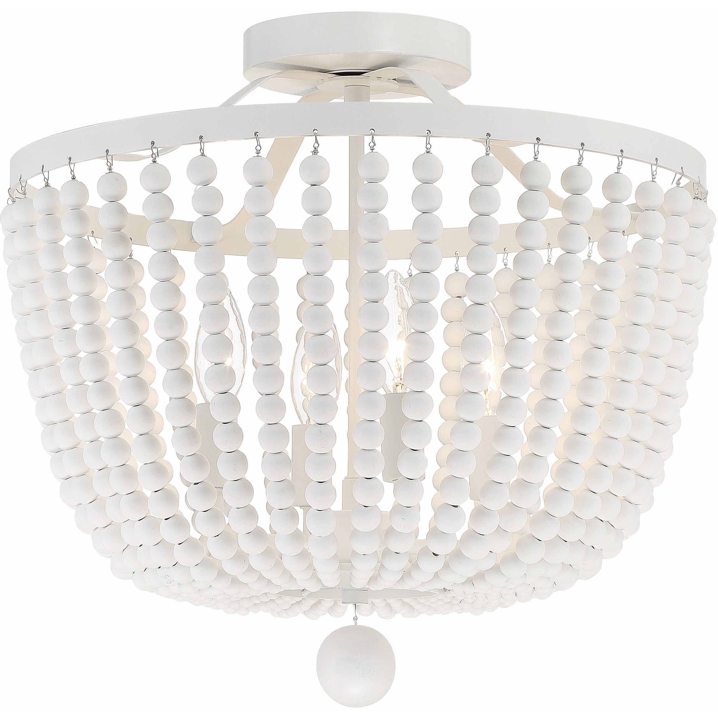 Rylee 4 Light 16.5 inch Matte White Semi Flush Ceiling Light