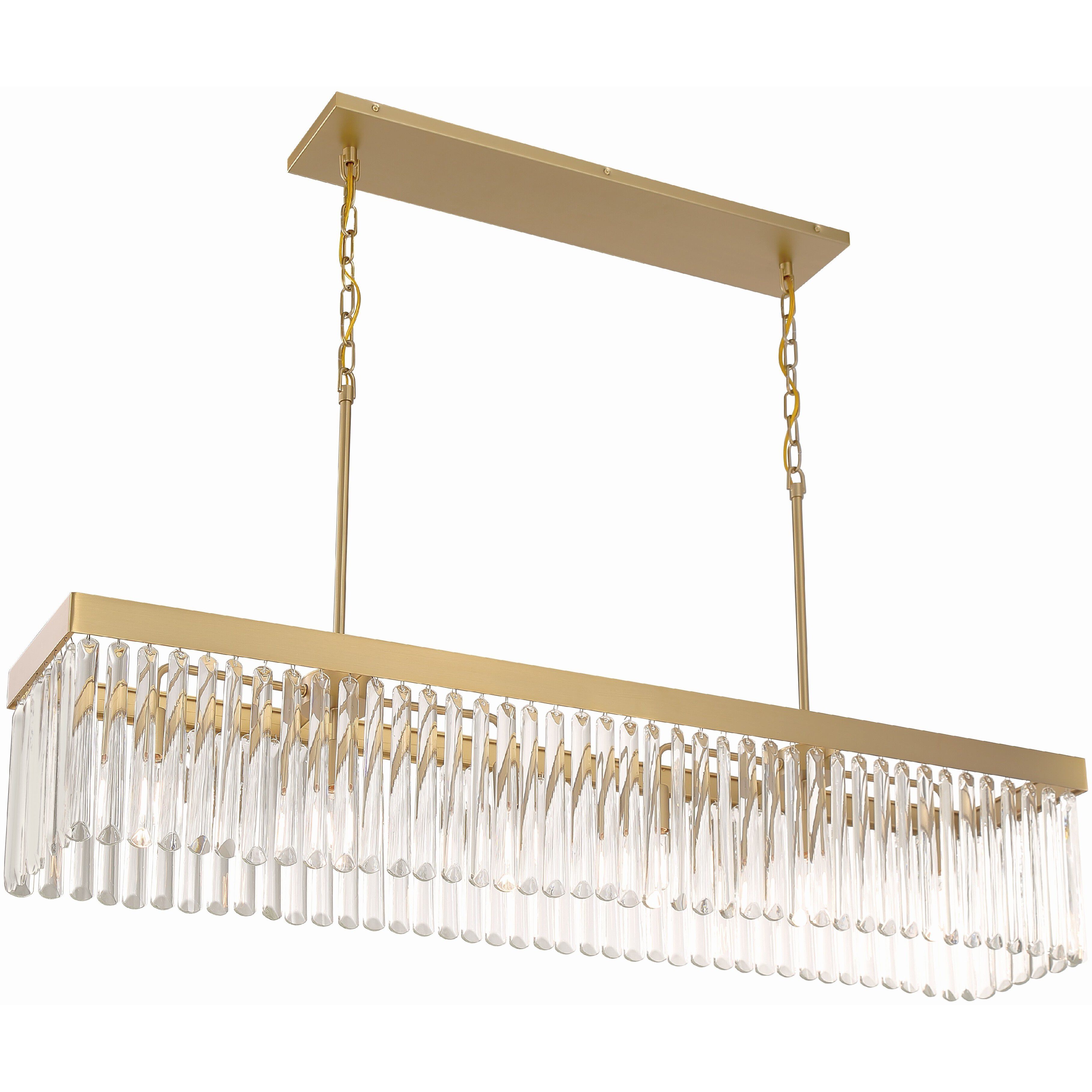 Emory 6 Light 49 inch Modern Gold Linear Chandelier Ceiling Light