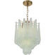 Ollie 4 Light 14.25 inch Aged Brass Chandelier Ceiling Light in Sand Glass Green