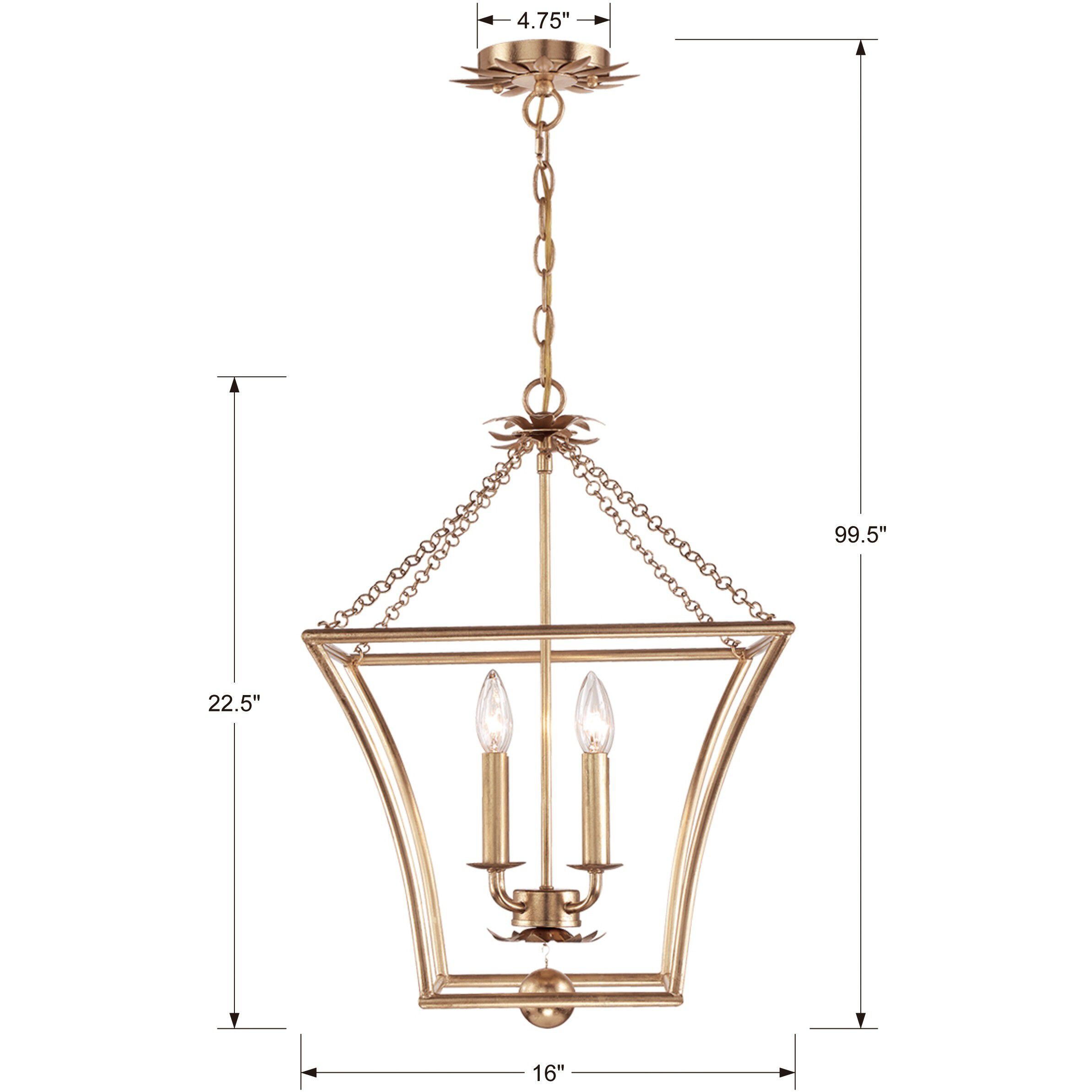 Broche 4 Light 16 inch Antique Gold Mini Chandelier Ceiling Light