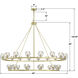 Aragon 30 Light 60 inch Soft Brass Chandelier Ceiling Light