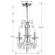 Othello 3 Light 13 inch Polished Chrome Mini Chandelier Ceiling Light in Clear Swarovski Strass