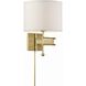 Marshall 20.5 inch 60.00 watt Aged Brass Task Sconce Wall Light
