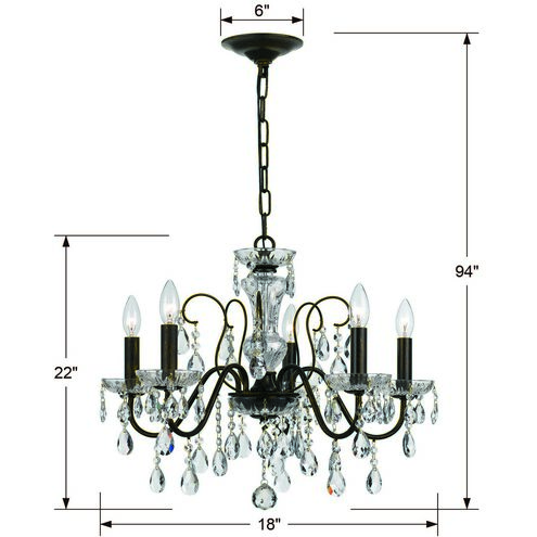 Butler 5 Light 23 inch English Bronze Chandelier Ceiling Light in Clear Hand Cut