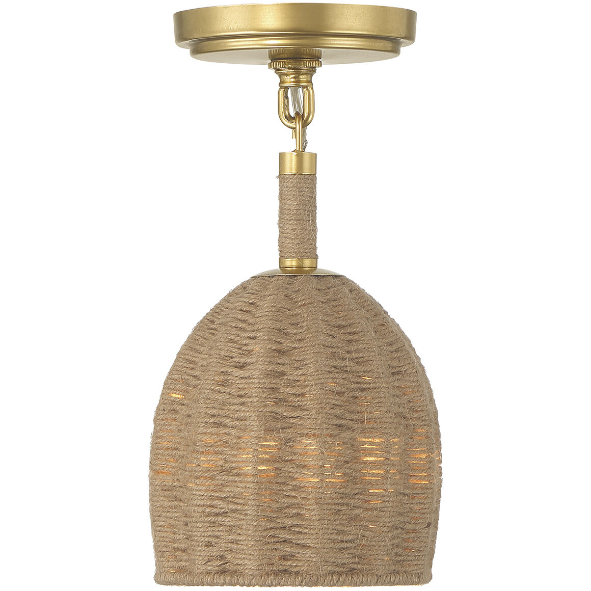 Jace 1 Light 6 inch Soft Gold Semi Flush Ceiling Light