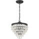 Calypso 3 Light 13 inch Matte Black Mini Chandelier Ceiling Light