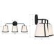 Fulton 3 Light 23.25 inch Black Bathroom Vanity Light Wall Light in White
